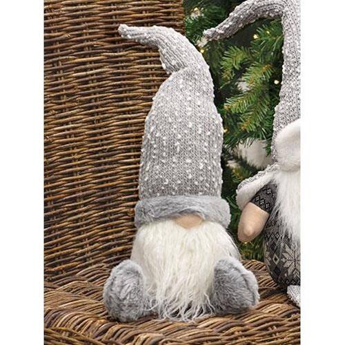 Angle. BreeBe - *Gray Fuzzy Sitting Gnome - Gray.