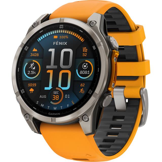 Garmin - fēnix 8 AMOLED Sapphire GPS Smartwatch 47mm Fiber-reinforced polymer - Titanium - (2024)