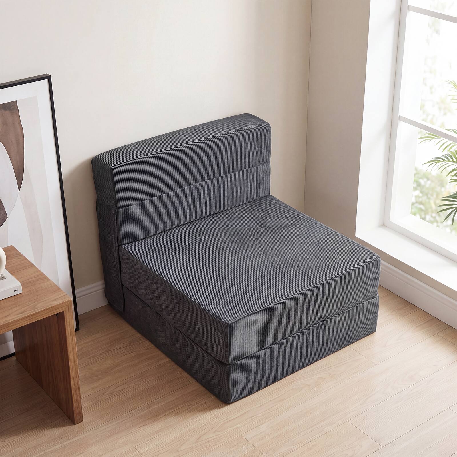 Alt View 1. Costway - Costway 4-in-1 Folding Sofa Bed, Convertible Sleeper Chair for Adults, Fold Out Couch - Dark Gray.