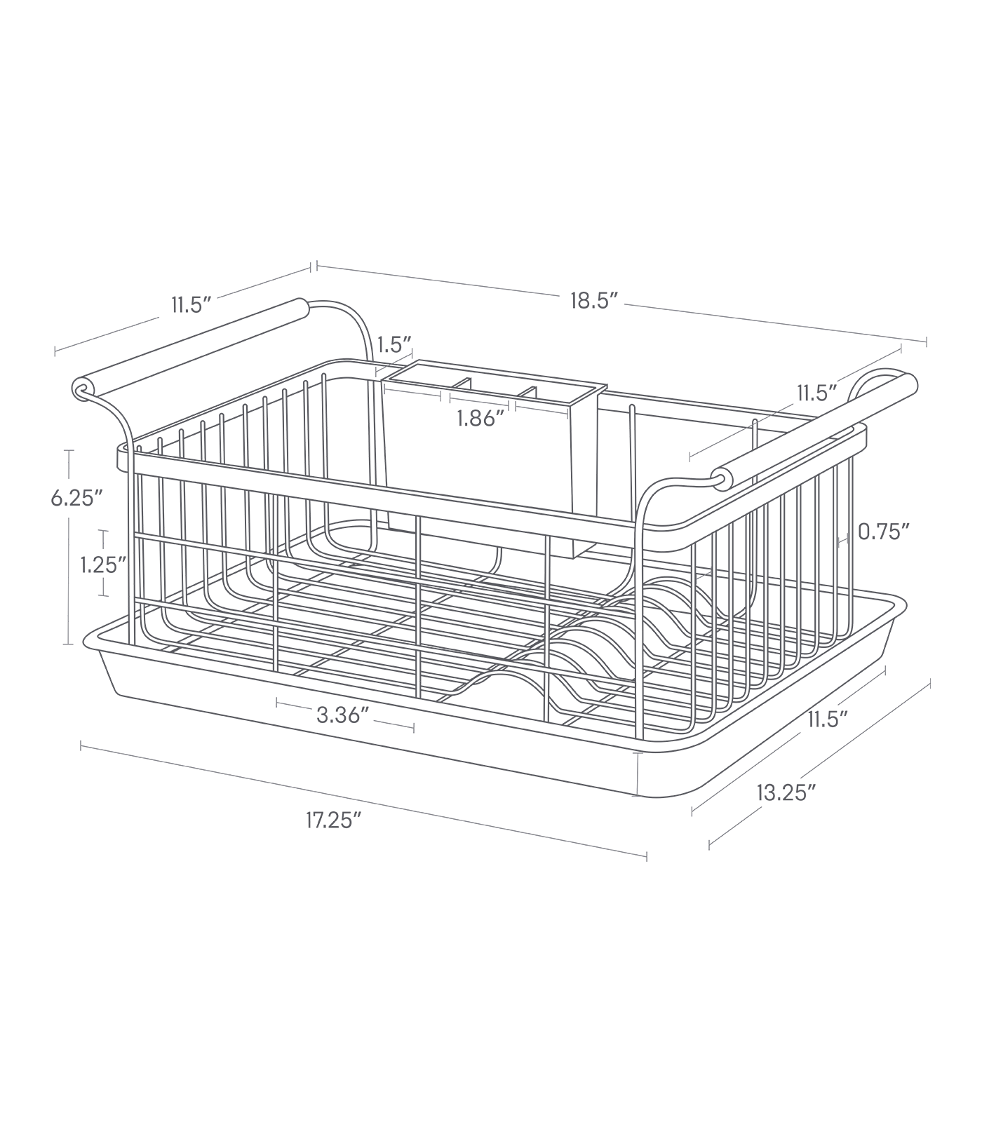 Alt View 5. Yamazaki Home - Dish Rack - Steel + Wood.