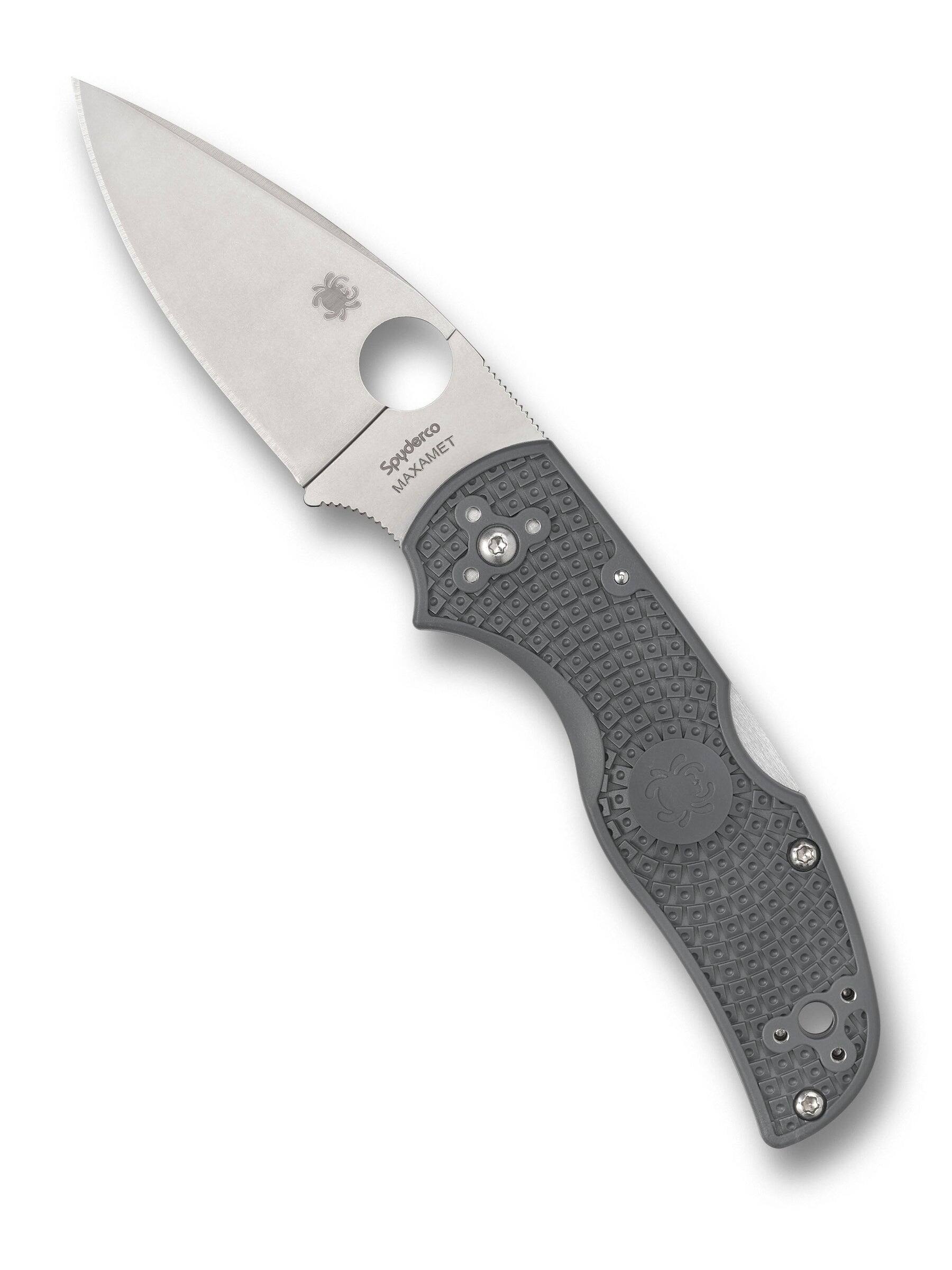 Angle. Spyderco - Spyderco Native 5 Lightweight 2.95" Maxamet Steel Blade Pocket Knife, Gray - Gray.