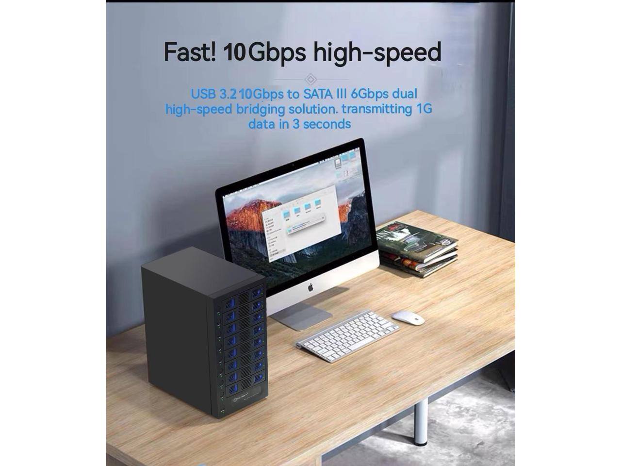 Fast! 10Gbps high-speed USB 3.2 10Gbps to SATA III 6Gbps dual high-speed bridging solution. transmitting 1G data in 3 seconds