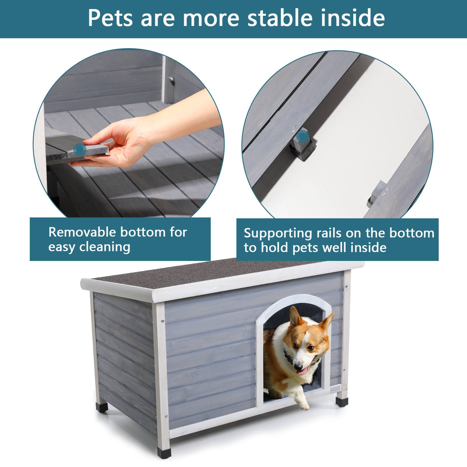 Pets are more stable inside

- Removable bottom for easy cleaning
- Supporting rails on the bottom to hold pets well inside