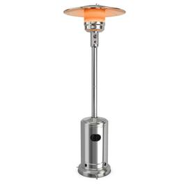 Mondawe - 50000 BTU Stainless Steel Propane Patio Heater with Trip over Protection - Silver