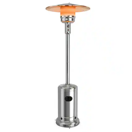 Front. Mondawe - 50000 BTU Stainless Steel Propane Patio Heater with Trip over Protection - Silver.