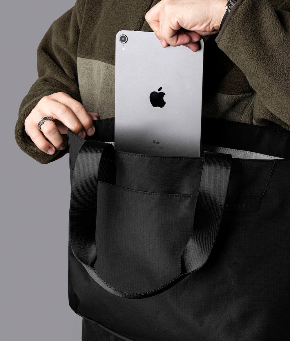 Alt View 1. ALPAKA - Elements Tote Bag 14.5L Weatherproof Foldable Travel Tote with Magnetic Closure - B/G Axoflux 210D.