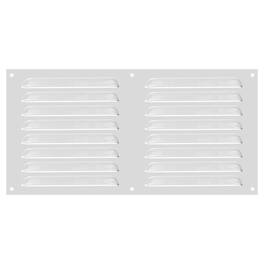 Unique Bargains - 8"x16" Aluminum Vent Cover, Screen Air Grille Ventilation Cover HVAC Louvered Grill Built-in Mesh for Home - Silver