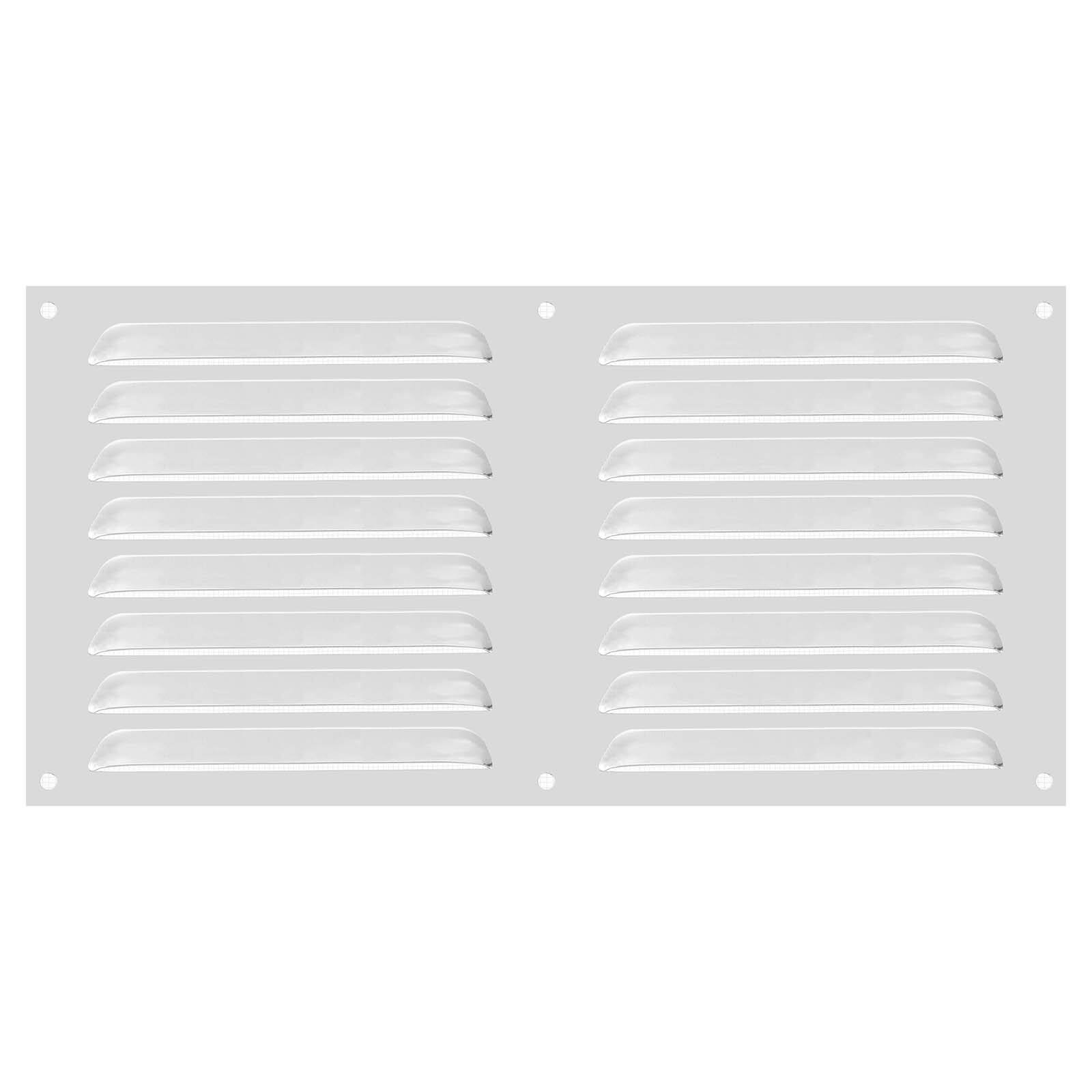 Front. Unique Bargains - 8"x16" Aluminum Vent Cover, Screen Air Grille Ventilation Cover HVAC Louvered Grill Built-in Mesh for Home - Silver.
