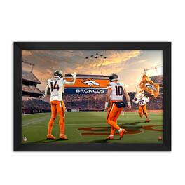 Sporticulture - Bo Nix and Courtland Sutton Framed Two-Player Art Print - Orange
