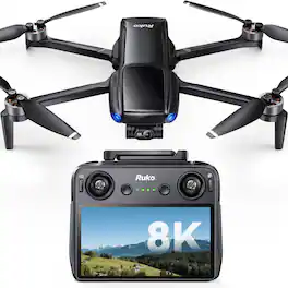 Ruko - U11MINI 4K (RC3), Professional 8K Drone with 5.5" Screen Remote, Drones with camera for Adults 4K Video,3-Axis Gimbal - Black