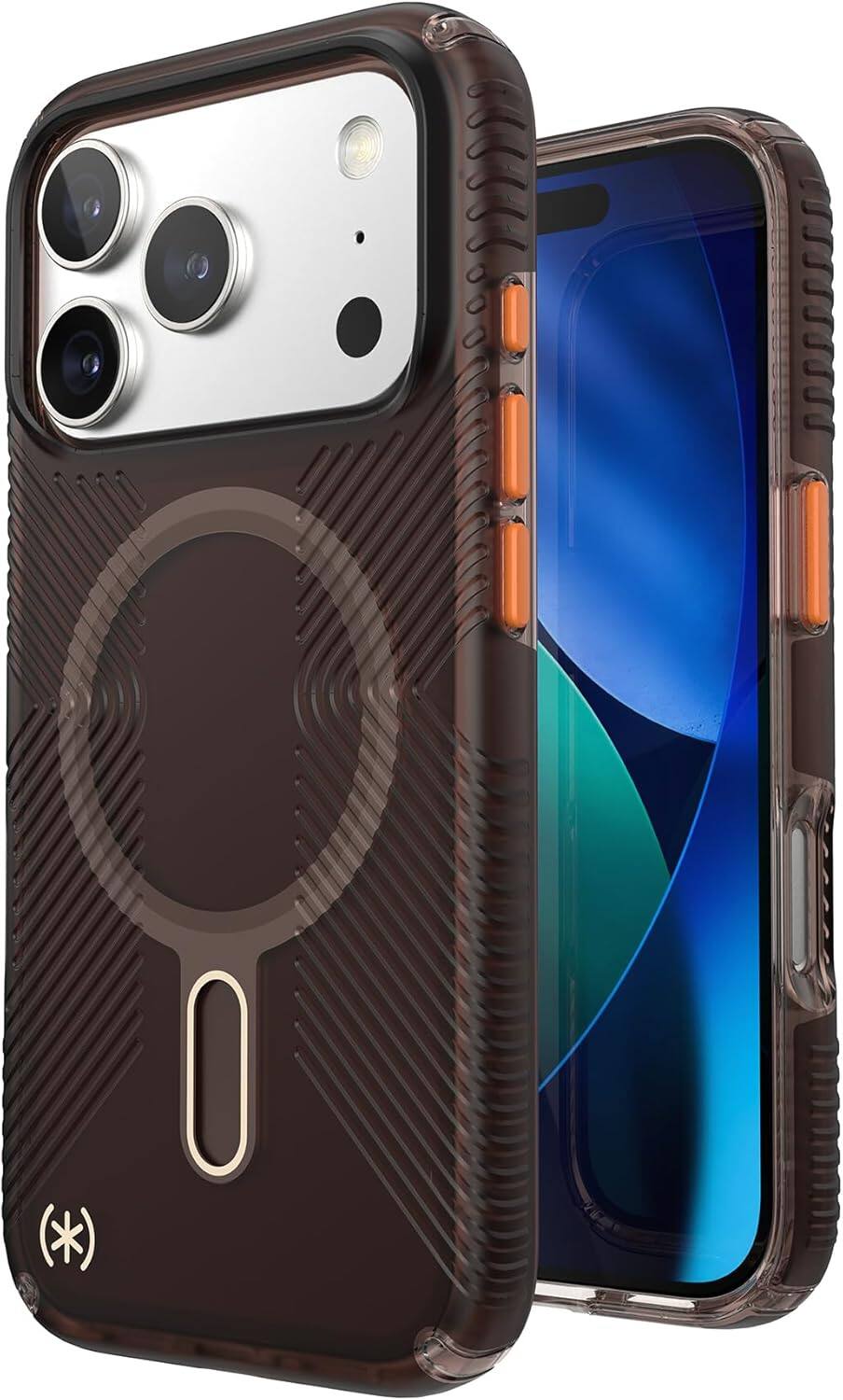 Alt View 5. Speck - iPhone 17 Pro Grip + MS + CL - Luxury Shade Matte/Orange.