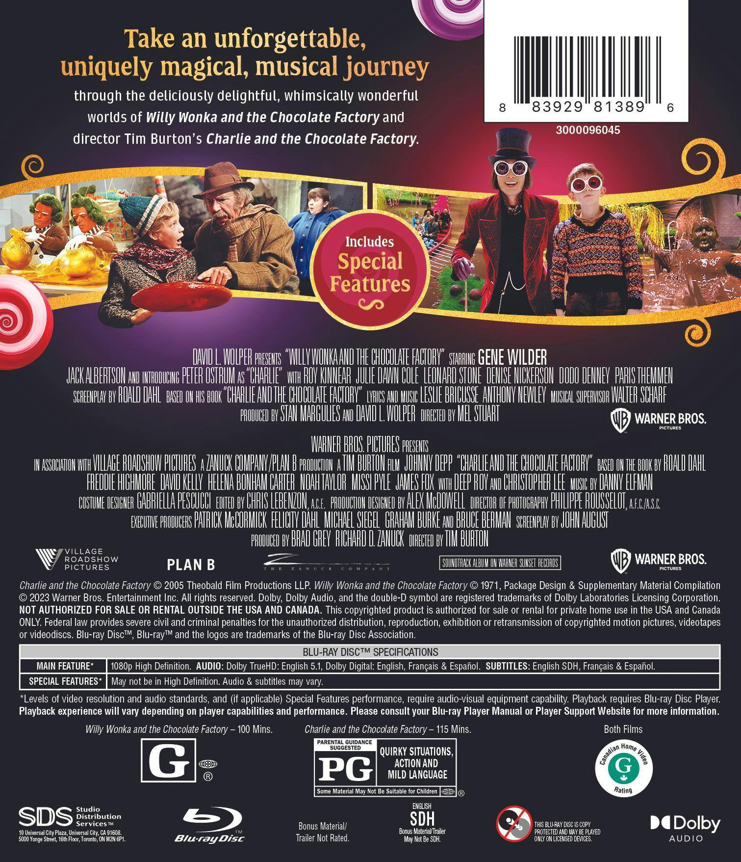 Back. Wonka Double Feature [Blu-ray].