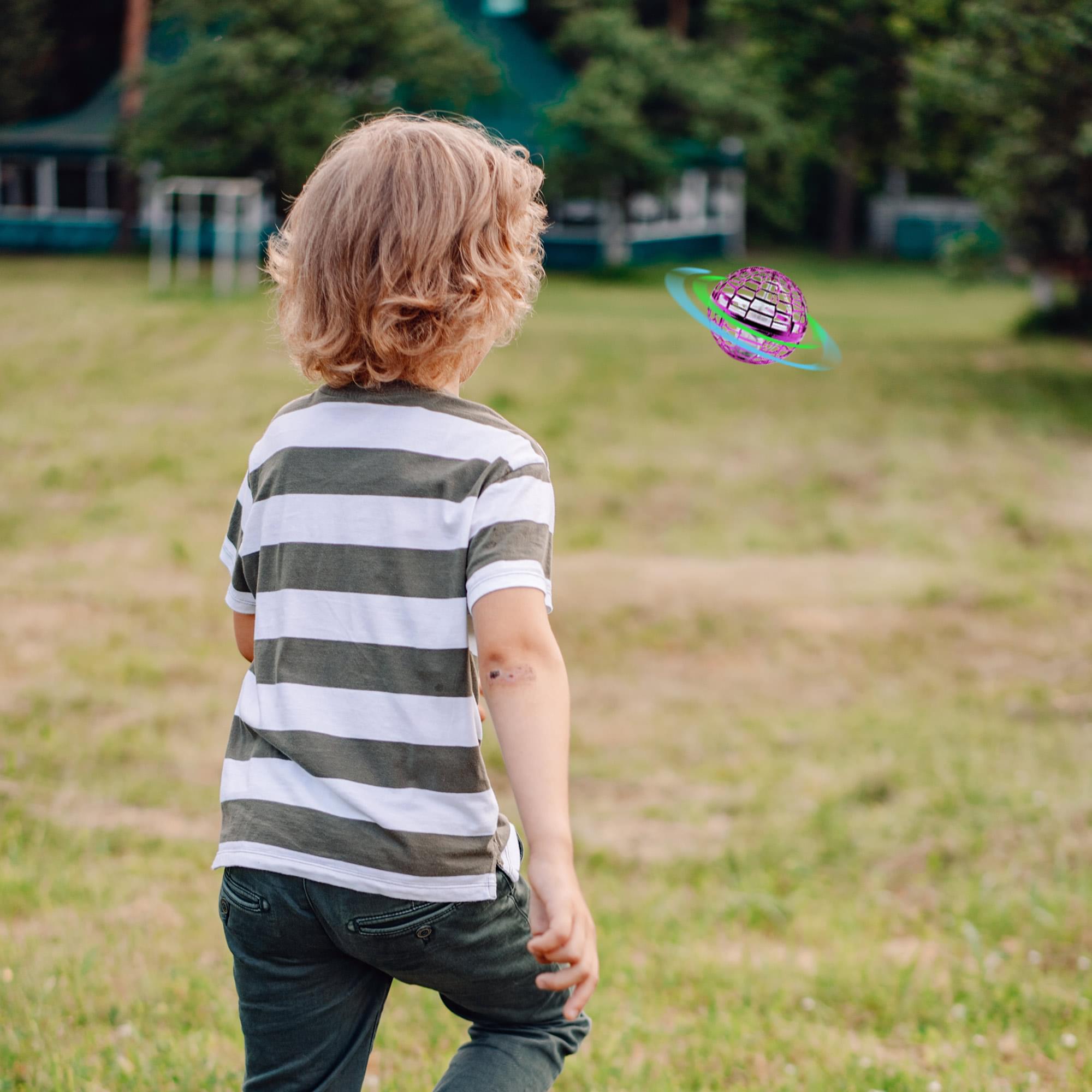 Alt View 2. Toynk - Light-Up Flying Drone Spinner Ball Rechargeable Fidget Toy | Pink - Pink.