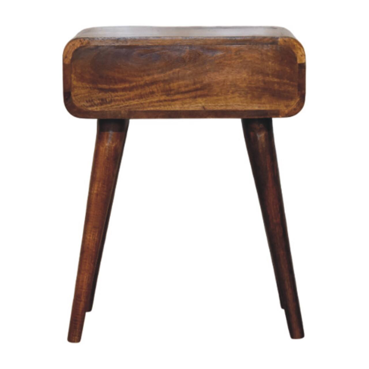 Alt View 5. Artisan Furniture - Artisan Furniture Solid Wood Avora Chestnut Nightstand with 1 drawer, Brown - Chestnut.