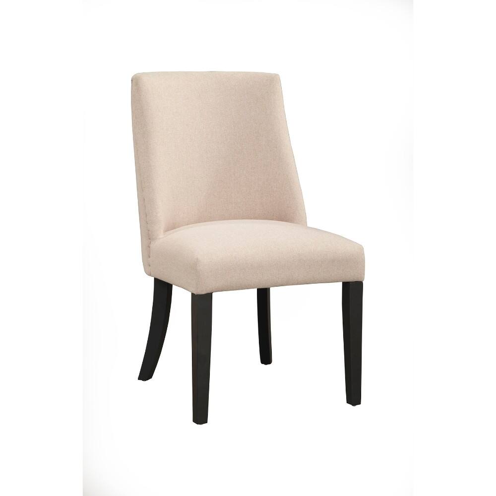 Manhattan Lane - Fabric Upholstered Parson Chairs Set Of 2 - Cream and Black