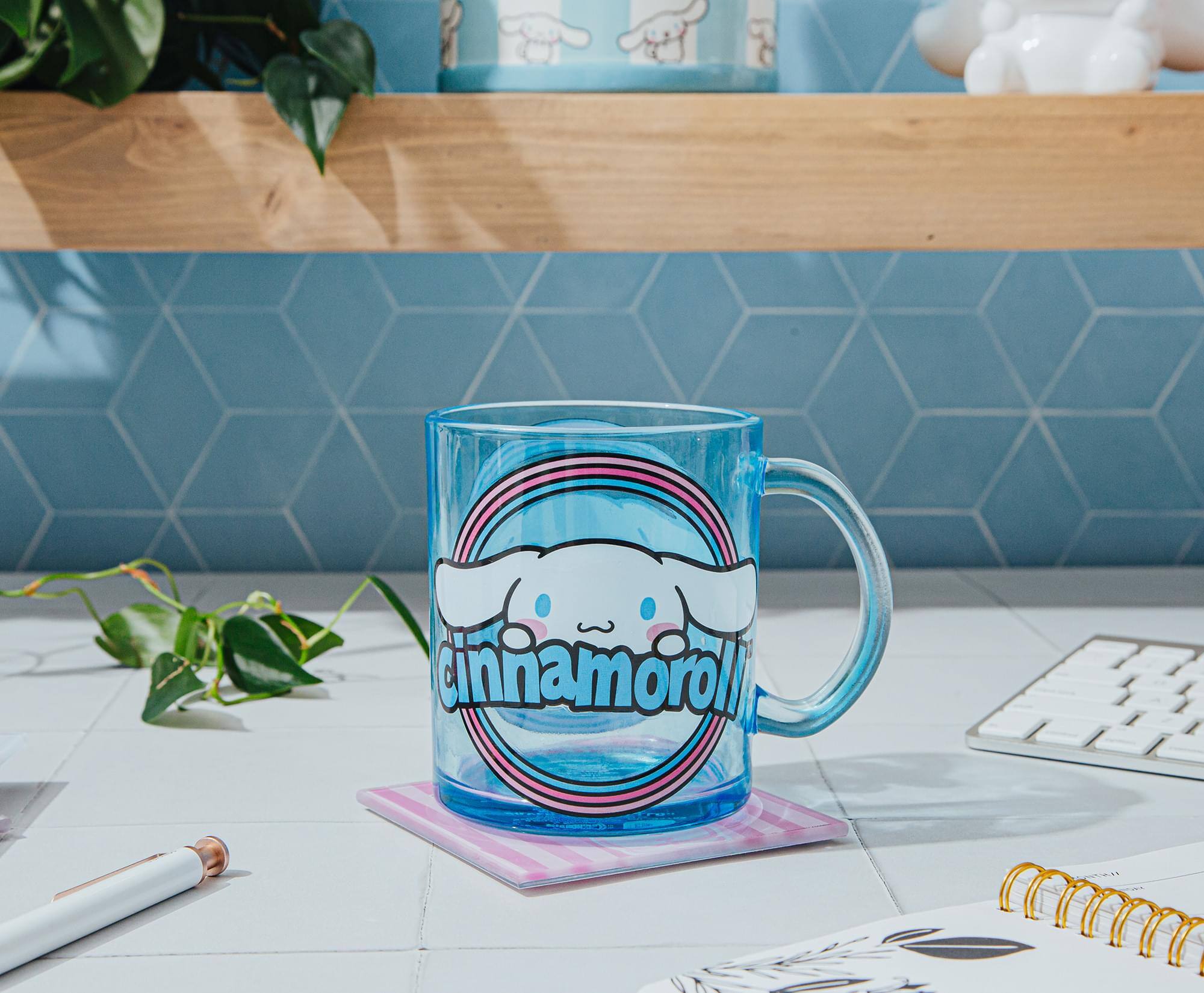 Alt View 10. Silver Buffalo - Sanrio Cinnamoroll Glass Coffee Mug | Holds 18 Ounces - Blue.