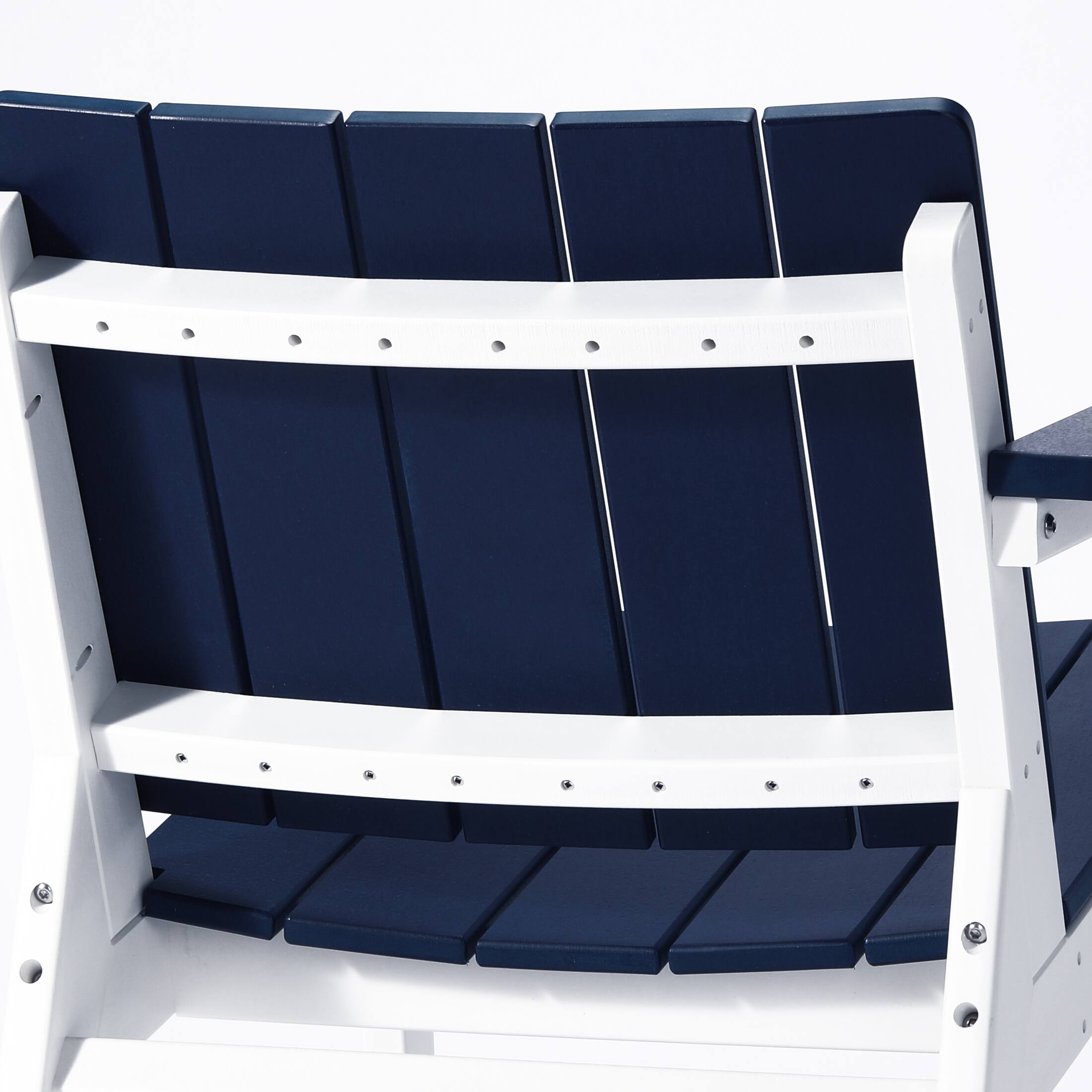 Alt View 5. WestinTrends - WestinTrends Pacifica 3-Piece Outdoor HDPE Conversation Set with Deep Seating Chairs and Round Side Table - White/Navy Blue.