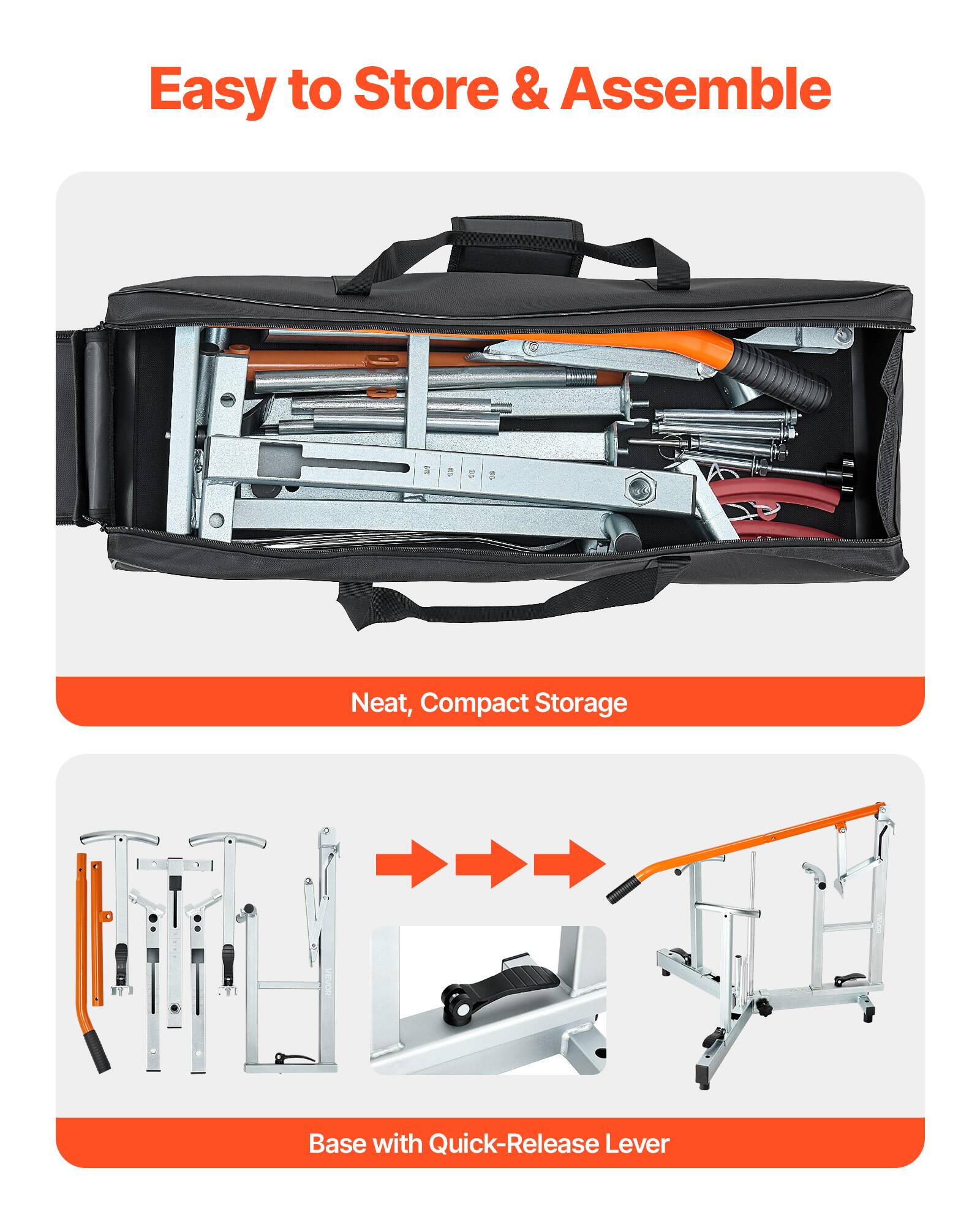 Easy to Store & Assemble

Neat, Compact Storage Base with Quick-Release Lever
