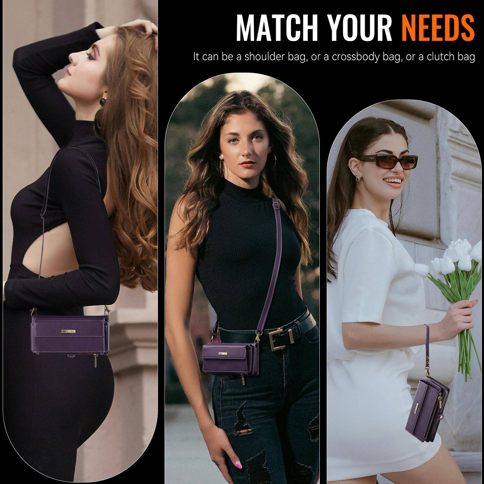 MATCH YOUR NEEDS  
It can be a shoulder bag, or a crossbody bag, or a clutch bag