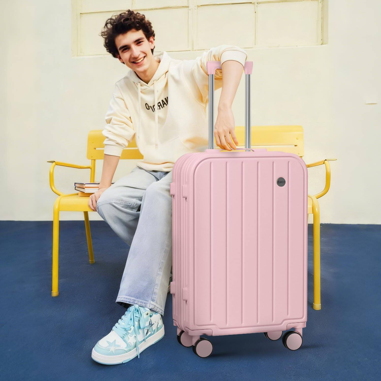 Alt View 7. Brick Attic - 24 Inch Suitcases, Checked Luggage with TSA Lock,   PC ABS Hard Shell Mediume Luggage for Women and Kids - Pink.