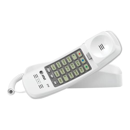 Angle View: AT&T - 210M Trimline Corded Telephone - White