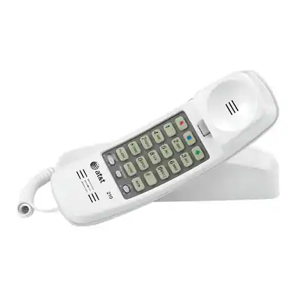 Angle. AT&T - 210M Trimline Corded Telephone - White.