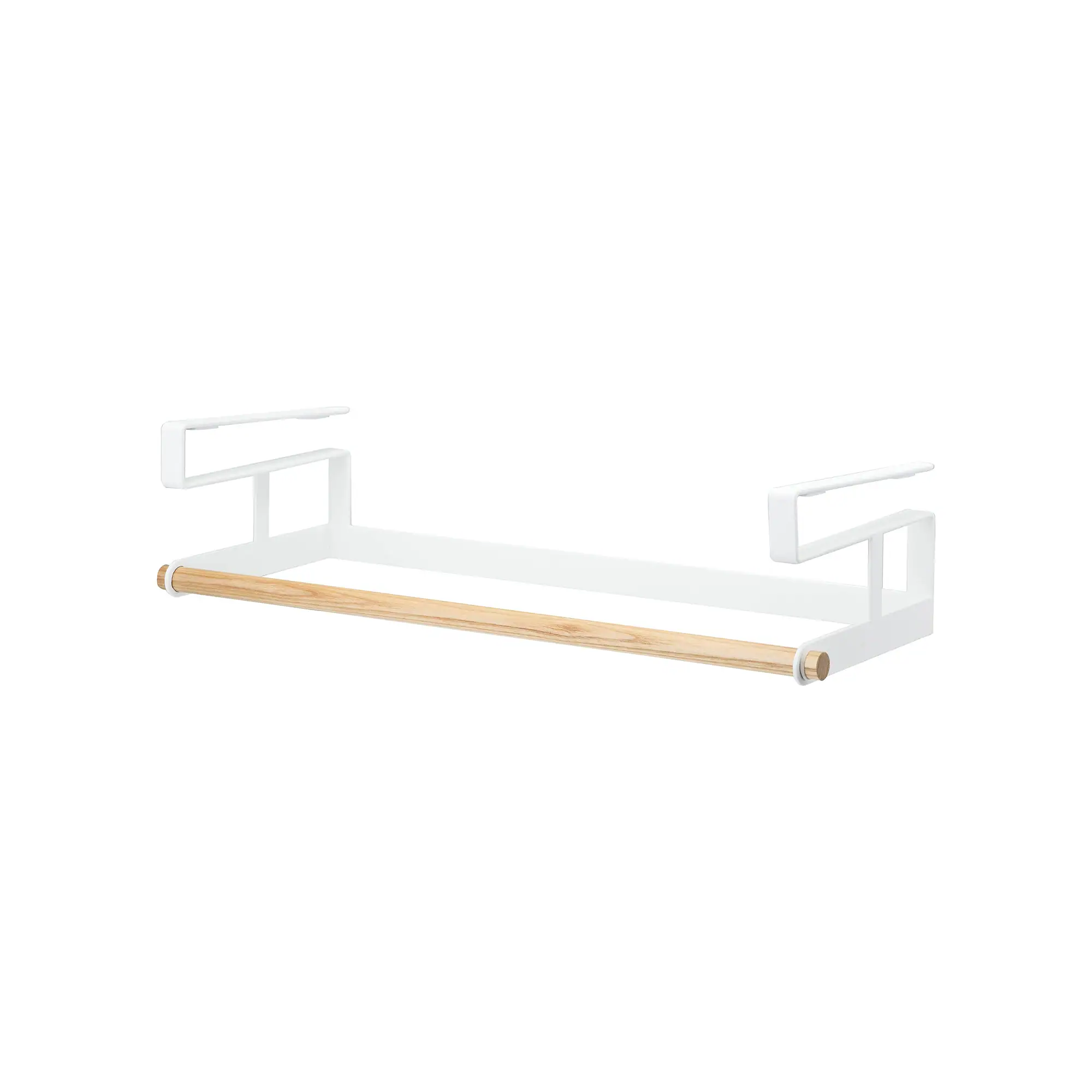 Alt View 2. Yamazaki Home - Undershelf Hanger - Steel + Wood - White.