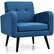 Front. Costway - Mid-Century Accent Chair with Rubber Wood Legs - Blue.