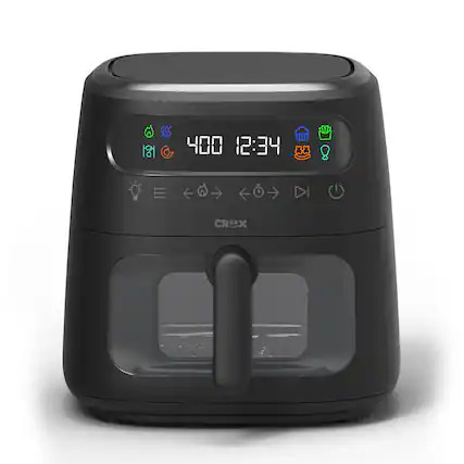 Front. CRUX - 8-qt. Digital Air Fryer Kit with TurboCrisp - Black.