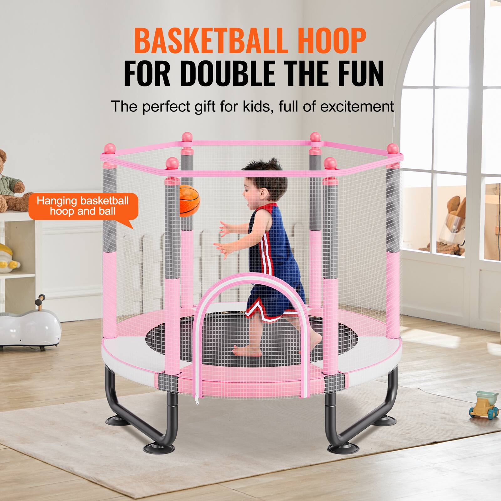 Basketball Hoop for Double the Fun

The perfect gift for kids, full of excitement

Hanging basketball hoop and ball