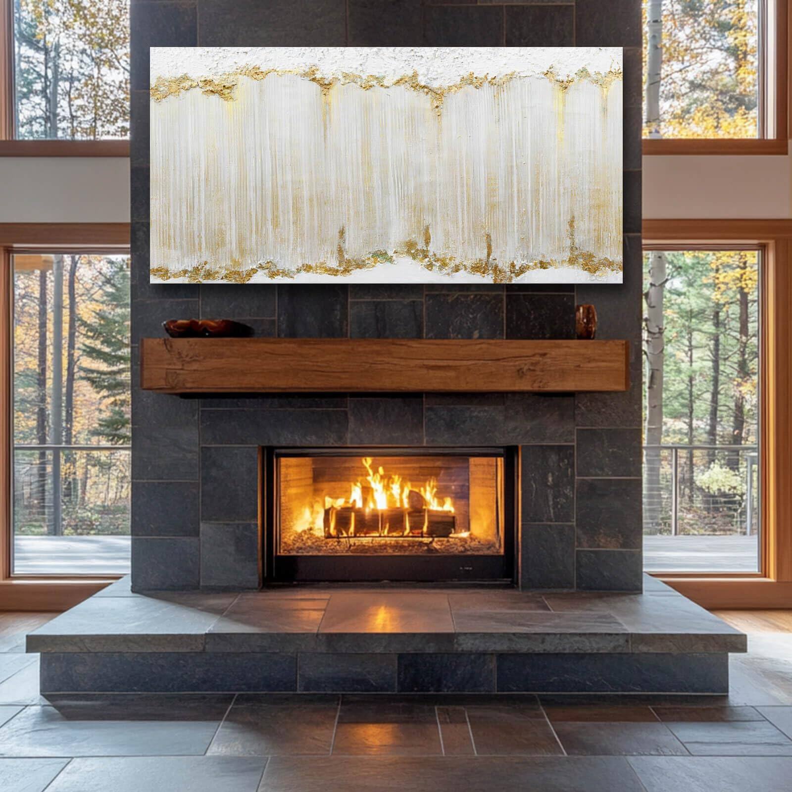 Alt View 2. Hanke - Home Decor Abstract Wall Large Framed Canvas Art Living Room Painting Wave 48 x 24 inches - Blue 48"L x 24"W.