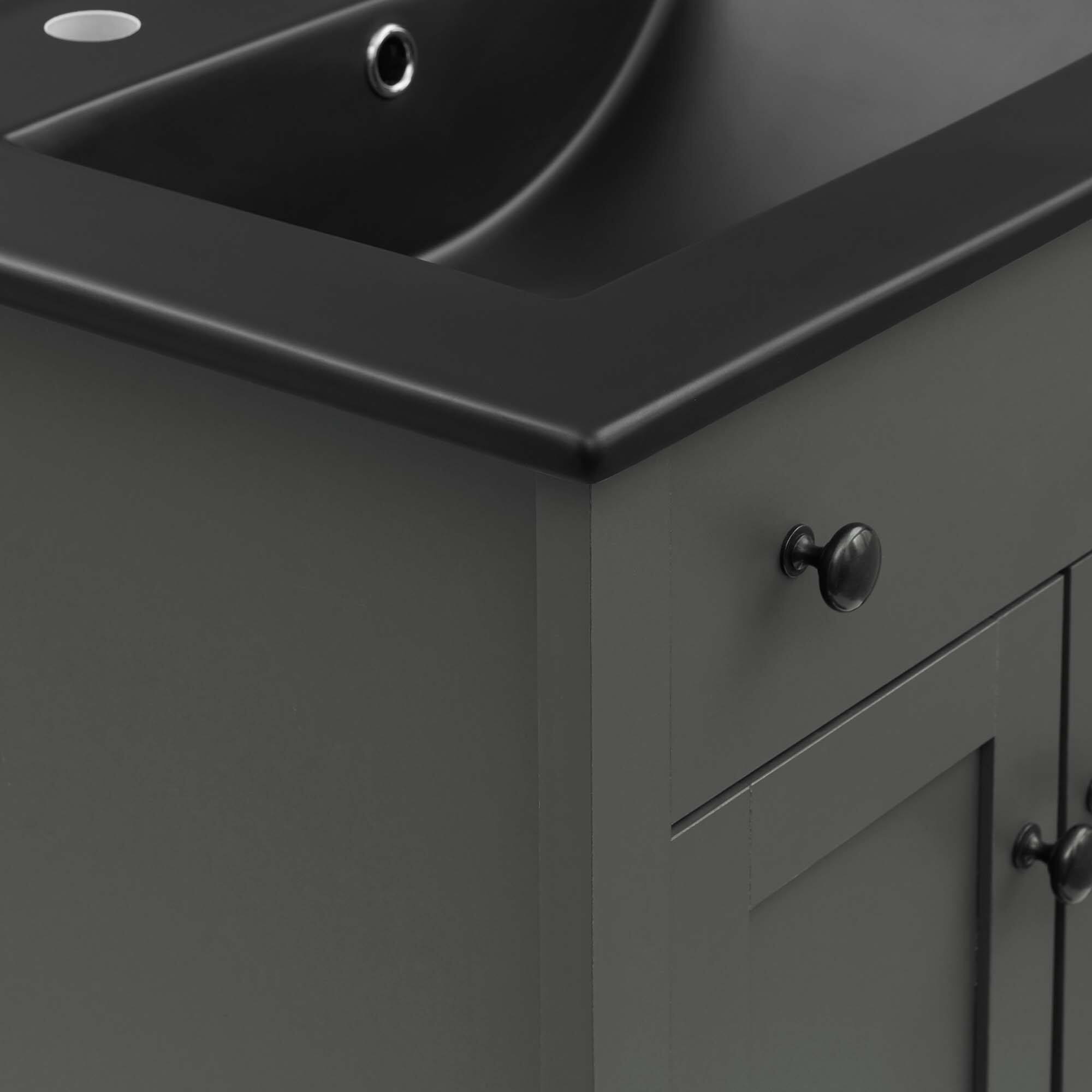 Alt View 6. Modway - Nantucket Bathroom Vanity Basin Included - Gray Black.