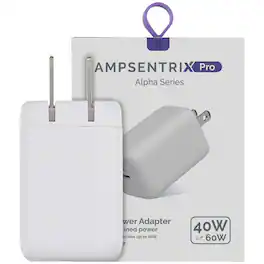 Ampsentrix - 40W USB-C / USB Type C Wall Power Adapter Charger (110V / US Plug) - White