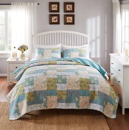 BreeBe - Evangeline Quilt Set 3-Piece Full/Queen - Mist
