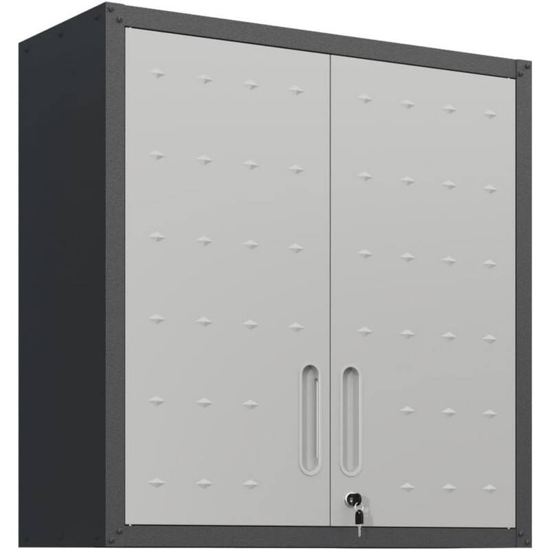 Angle. ALEXOUN - Metal Wall-Mounted Tool Storage Cabinet with Lock, Adjustable Shelf, for Garage, Office, Warehouse, - Gray.