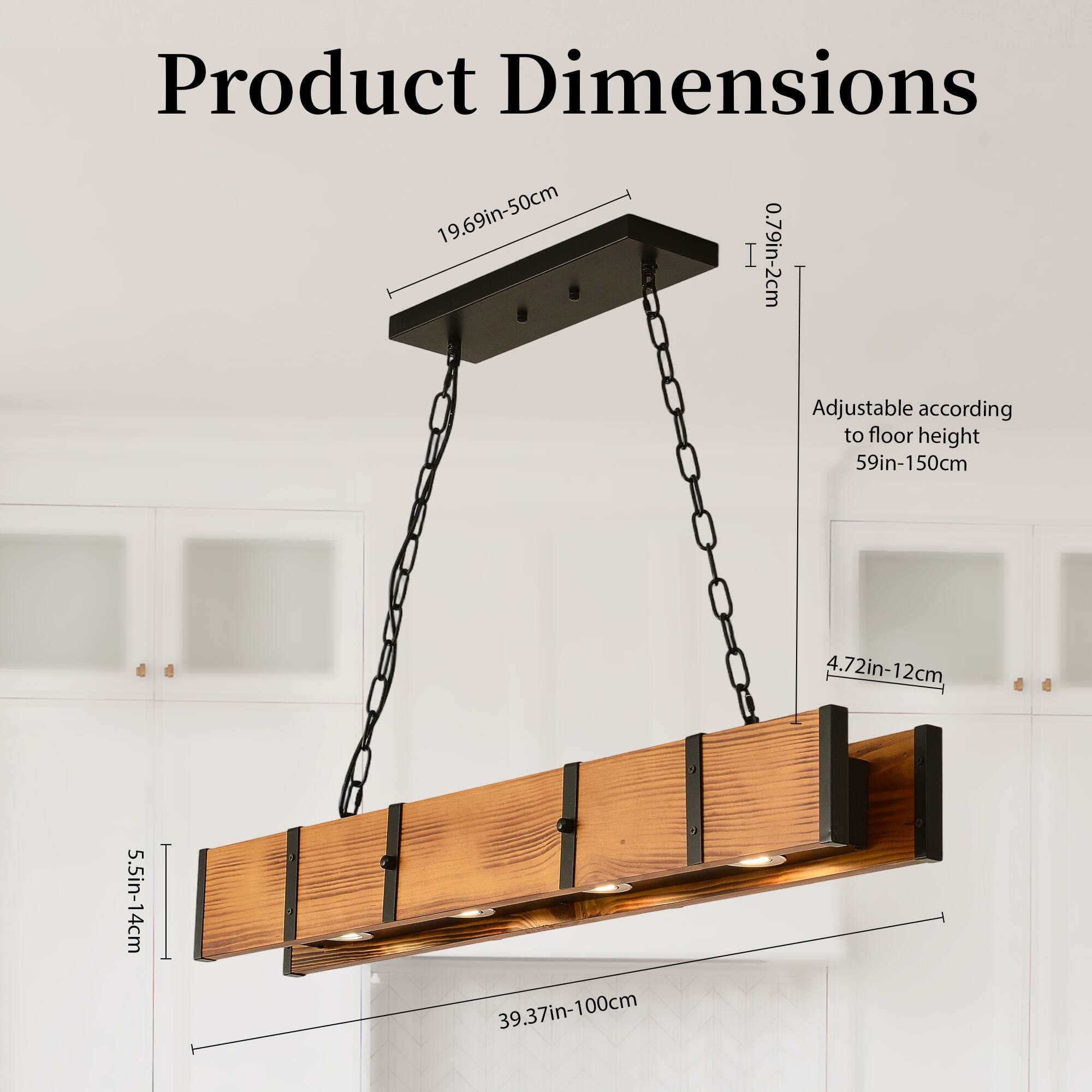 Product Dimensions

- 19.69in-50cm
- 0.79in-2cm
- Adjustable according to floor height 59in-150cm
- 4.72in-12cm
- 5.5in-14cm
- 39.37in-100cm