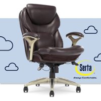 Serta - Upholstered Back in Motion Health & Wellness Manager Office Chair - Bonded Leather - Chestnut Brown - Front_Zoom