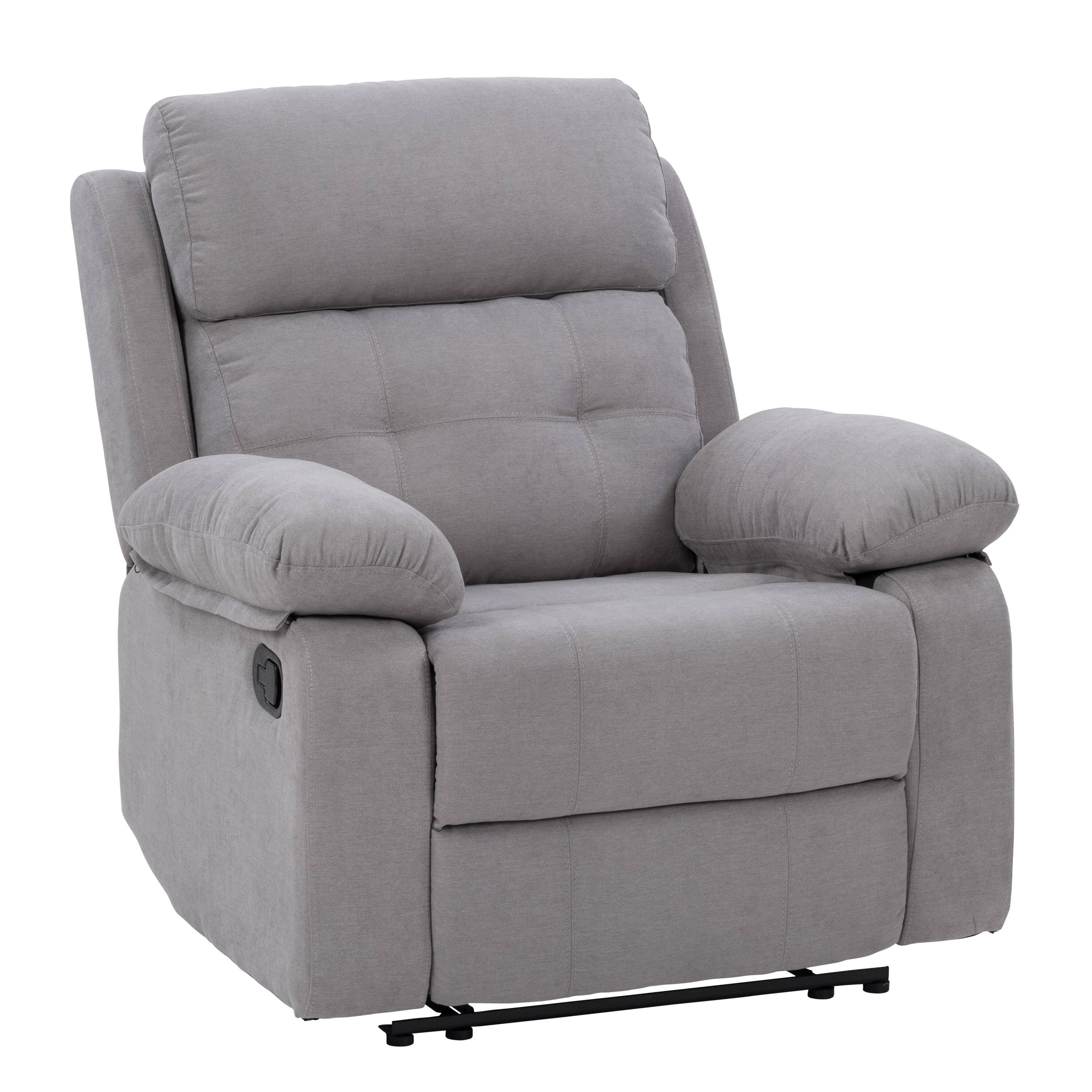 Angle. CorLiving - Oren Manual Recliner - Light Grey.