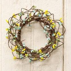 Angle. BreeBe - Pip Berry Ring 3.5" Spring Mix - Blue, Green, Yellow.