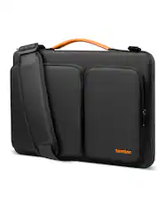 Front. tomtoc - Defender-A42 Recycled Laptop Shoulder Bag for 14 Inch MacBook Pro M4/M3/M2/M1 Pro/Max 2024-2021, 13.8" Surface Laptop 7 - Black.
