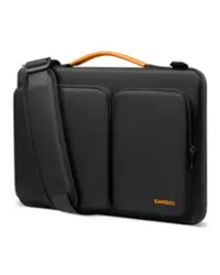 tomtoc - Defender-A42 Recycled Laptop Shoulder Bag for 14 Inch MacBook Pro M4/M3/M2/M1 Pro/Max 2024-2021, 13.8" Surface Laptop 7 - Black - Front_Zoom