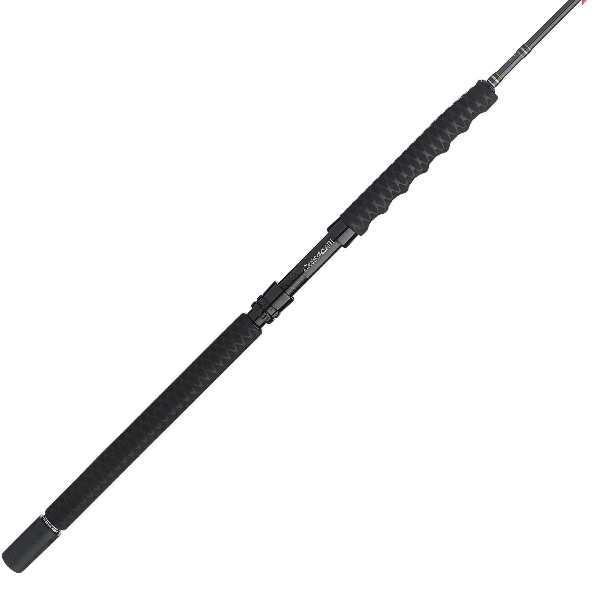 Front. PENN - Penn Carnage III Boat Conventional Spinning Fishing Rod 7’, up to 40 Lbs, Black - Black.