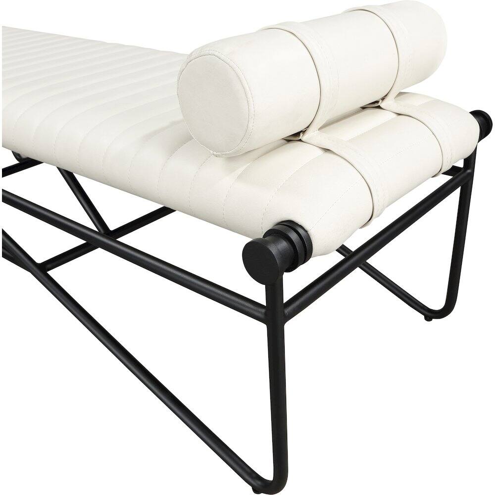 Alt View 4. Meridian Furniture - Gatsby Cream Vegan Leather Bench - Beige.