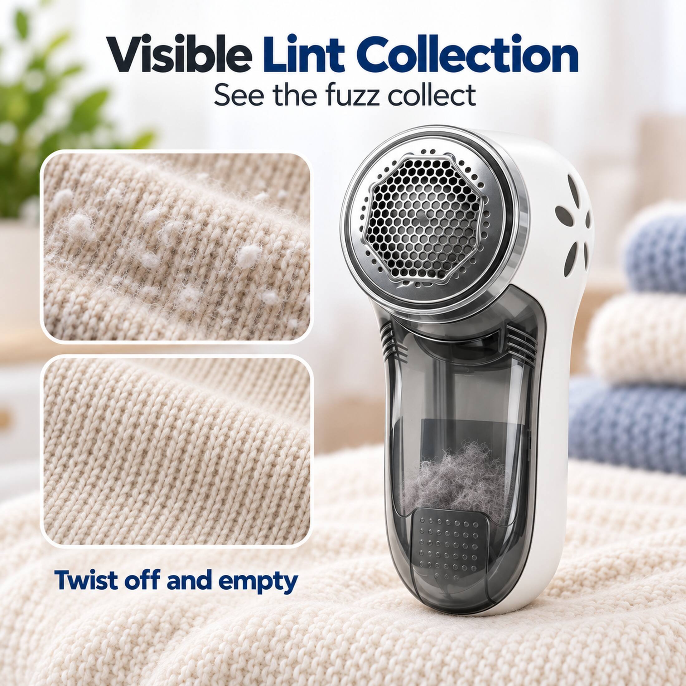 Visible Lint Collection  
See the fuzz collect  

Twist off and empty