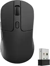Front. Keychron - M3 Wireless Bluetooth Laser Gaming Mouse with 8K Polling Rate - Black.