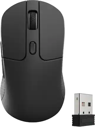 Front. Keychron - M3 Wireless Bluetooth Laser Gaming Mouse with 8K Polling Rate - Black.