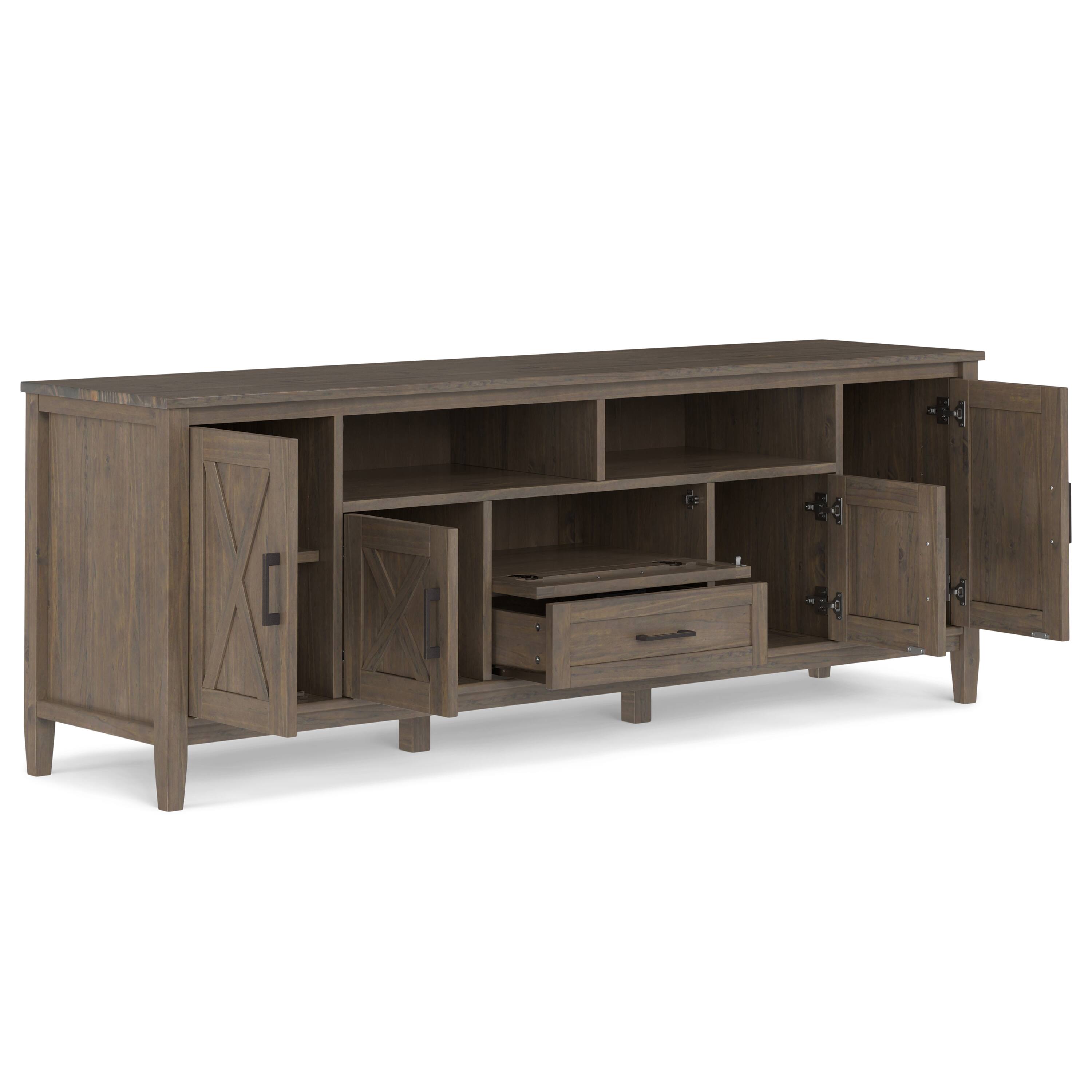 Back. Simpli Home - Ela SOLID WOOD 72 inch Wide Transitional TV Media Stand - Smoky Brown.