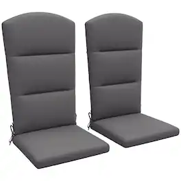 Outsunny - 2 Piece Adirondack Chair Cushions, 59 x 20.5 x 2 inch Outdoor Chair Cushions for Fire Pit Chairs with Seat, Back, Ties - Gray