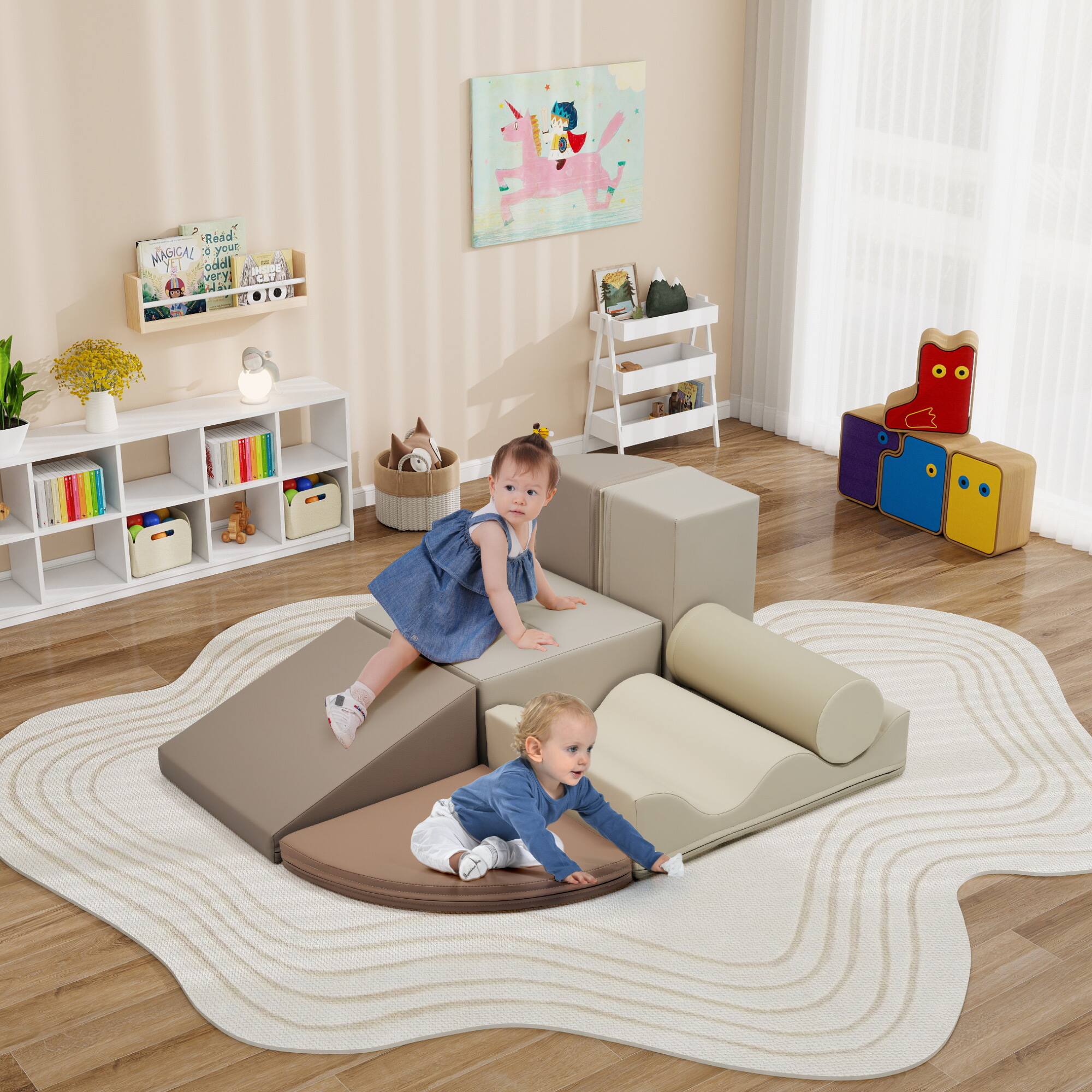 Siljoy - 7-Piece Toddler Climbing Foam Set, Soft PU Indoor Climb & Crawl Toys, Activity Play Blocks, Safe, Non-Toxic - Colorful price history on PriceWatchPro