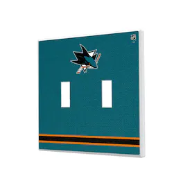 Keyscaper - San Jose Sharks Double Toggle Lightswitch Plate - Multicolor
